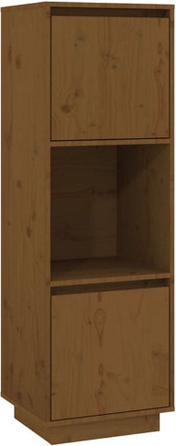 vidaXL - Hoge - kast - 38x35x117 - cm - massief - grenenhout - honingbruin