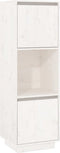 vidaXL - Hoge - kast - 38x35x117 - cm - massief - grenenhout - wit