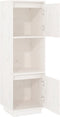 vidaXL - Hoge - kast - 38x35x117 - cm - massief - grenenhout - wit