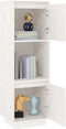 vidaXL - Hoge - kast - 38x35x117 - cm - massief - grenenhout - wit
