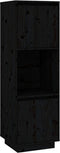 vidaXL - Hoge - kast - 38x35x117 - cm - massief - grenenhout - zwart