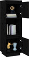 vidaXL - Hoge - kast - 38x35x117 - cm - massief - grenenhout - zwart