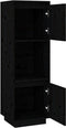vidaXL - Hoge - kast - 38x35x117 - cm - massief - grenenhout - zwart