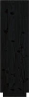 vidaXL - Hoge - kast - 38x35x117 - cm - massief - grenenhout - zwart