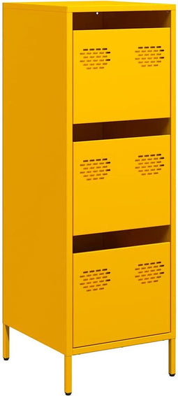 vidaXL - Hoge - kast - 39x35x103,5 - cm - staal - mosterdgeel