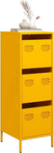 vidaXL - Hoge - kast - 39x35x103,5 - cm - staal - mosterdgeel