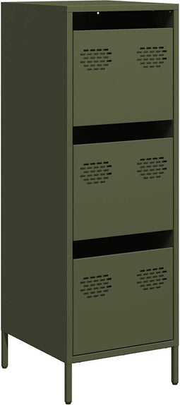 vidaXL - Hoge - kast - 39x35x103,5 - cm - staal - olijfgroen
