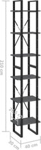 vidaXL - Hoge - kast - 40x30x210 - cm - massief - grenenhout - grijs