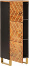 vidaXL - Hoge - kast - 40x33,5x110 - cm - massief - mangohout - bruin - en - zwart