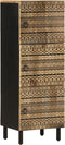 vidaXL - Hoge - kast - 40x33,5x110 - cm - massief - ruw - mangohout