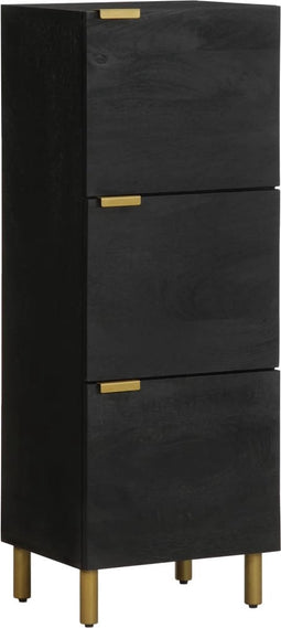 vidaXL - Hoge - kast - 40x33x110 - cm - bewerkt - hout - zwart