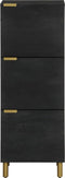 vidaXL - Hoge - kast - 40x33x110 - cm - bewerkt - hout - zwart