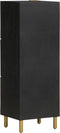 vidaXL - Hoge - kast - 40x33x110 - cm - bewerkt - hout - zwart