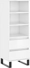 vidaXL - Hoge - kast - 40x36x110 - bewerkt - hout - hoogglans - wit