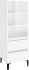 vidaXL - Hoge - kast - 40x36x110 - bewerkt - hout - hoogglans - wit