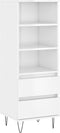 vidaXL - Hoge - kast - 40x36x110 - bewerkt - hout - hoogglans - wit