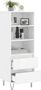 vidaXL - Hoge - kast - 40x36x110 - bewerkt - hout - hoogglans - wit