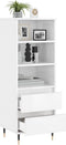 vidaXL - Hoge - kast - 40x36x110 - bewerkt - hout - hoogglans - wit