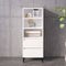 vidaXL - Hoge - kast - 40x36x110 - bewerkt - hout - hoogglans - wit