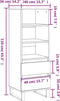 vidaXL - Hoge - kast - 40x36x110 - bewerkt - hout - hoogglans - wit