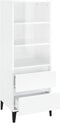 vidaXL - Hoge - kast - 40x36x110 - bewerkt - hout - hoogglans - wit