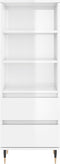 vidaXL - Hoge - kast - 40x36x110 - bewerkt - hout - hoogglans - wit