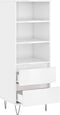 vidaXL - Hoge - kast - 40x36x110 - bewerkt - hout - hoogglans - wit