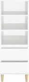 vidaXL - Hoge - kast - 40x36x110 - bewerkt - hout - hoogglans - wit