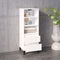 vidaXL - Hoge - kast - 40x36x110 - bewerkt - hout - hoogglans - wit