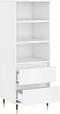 vidaXL - Hoge - kast - 40x36x110 - bewerkt - hout - hoogglans - wit