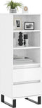 vidaXL - Hoge - kast - 40x36x110 - bewerkt - hout - hoogglans - wit