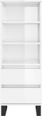 vidaXL - Hoge - kast - 40x36x110 - bewerkt - hout - hoogglans - wit