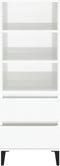 vidaXL - Hoge - kast - 40x36x110 - bewerkt - hout - hoogglans - wit