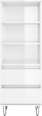 vidaXL - Hoge - kast - 40x36x110 - bewerkt - hout - hoogglans - wit