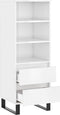 vidaXL - Hoge - kast - 40x36x110 - bewerkt - hout - hoogglans - wit