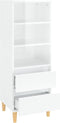 vidaXL - Hoge - kast - 40x36x110 - bewerkt - hout - hoogglans - wit