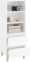 vidaXL - Hoge - kast - 40x36x110 - bewerkt - hout - hoogglans - wit