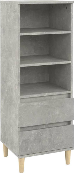 vidaXL - Hoge - kast - 40x36x110 - cm - bewerkt - hout - betongrijs