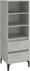 vidaXL - Hoge - kast - 40x36x110 - cm - bewerkt - hout - betongrijs