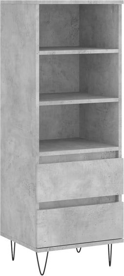 vidaXL - Hoge - kast - 40x36x110 - cm - bewerkt - hout - betongrijs