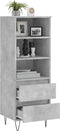 vidaXL - Hoge - kast - 40x36x110 - cm - bewerkt - hout - betongrijs