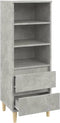 vidaXL - Hoge - kast - 40x36x110 - cm - bewerkt - hout - betongrijs