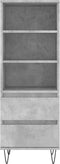 vidaXL - Hoge - kast - 40x36x110 - cm - bewerkt - hout - betongrijs