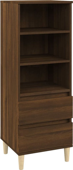 vidaXL - Hoge - kast - 40x36x110 - cm - bewerkt - hout - bruineiken