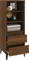 vidaXL - Hoge - kast - 40x36x110 - cm - bewerkt - hout - bruineiken