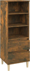 vidaXL - Hoge - kast - 40x36x110 - cm - bewerkt - hout - gerookt - eiken