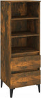 vidaXL - Hoge - kast - 40x36x110 - cm - bewerkt - hout - gerookt - eiken