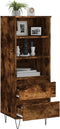 vidaXL - Hoge - kast - 40x36x110 - cm - bewerkt - hout - gerookt - eiken