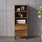 vidaXL - Hoge - kast - 40x36x110 - cm - bewerkt - hout - gerookt - eiken