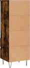 vidaXL - Hoge - kast - 40x36x110 - cm - bewerkt - hout - gerookt - eiken